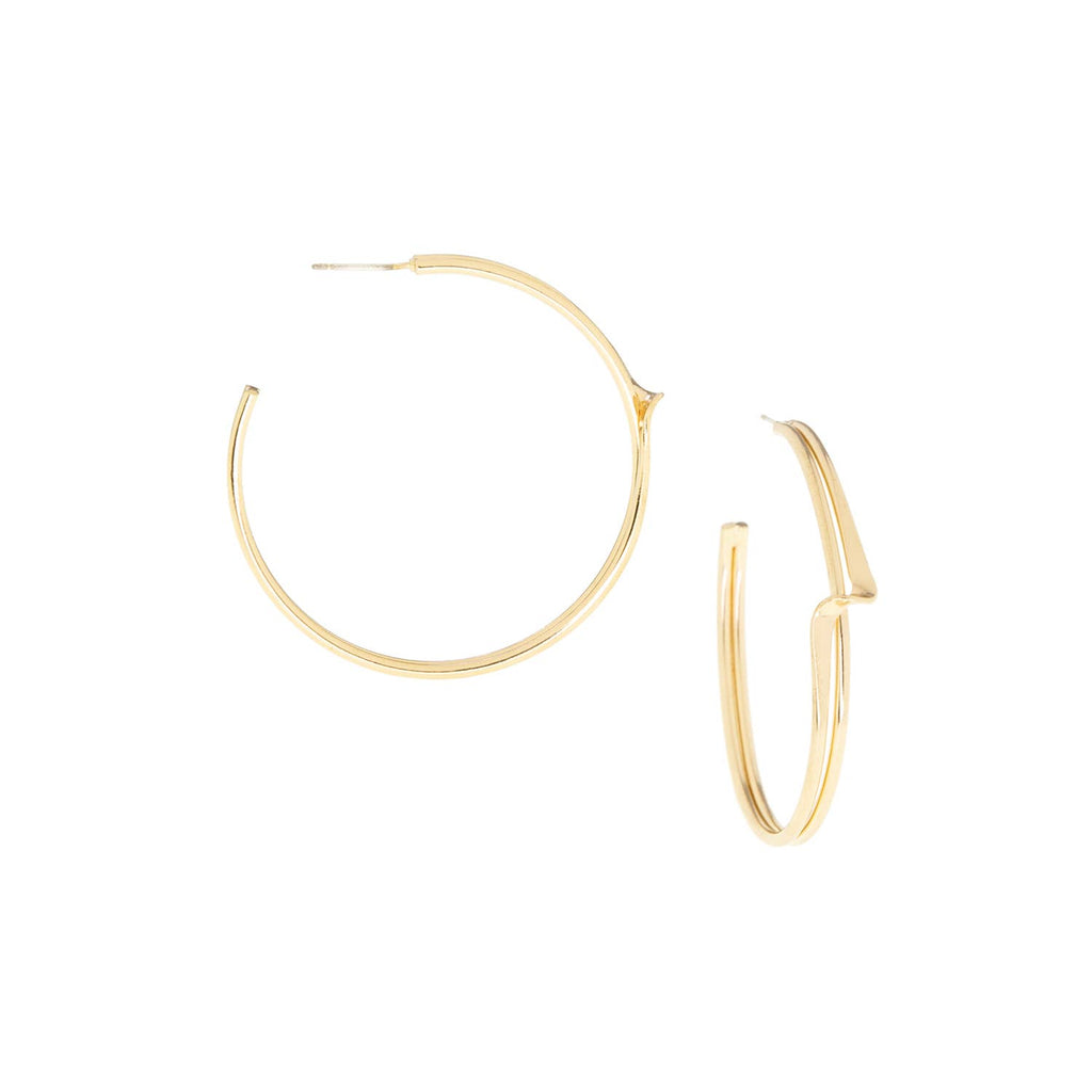 Layered twist hoop earring: Yellow Gold