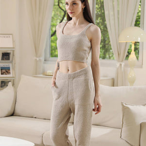 Warm Fuzzy Jogger Pants with Pocket: Pink / S/M