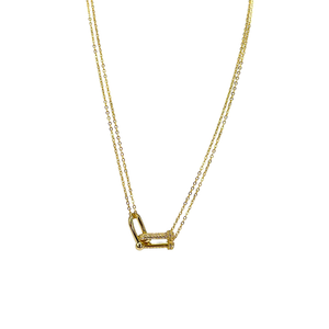 U Link Pave Necklace: Gold