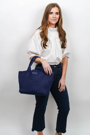Navy Woven Tote