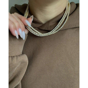 Karla Tennis Necklace: Gold / 18