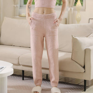 Warm Fuzzy Jogger Pants with Pocket: Pink / S/M