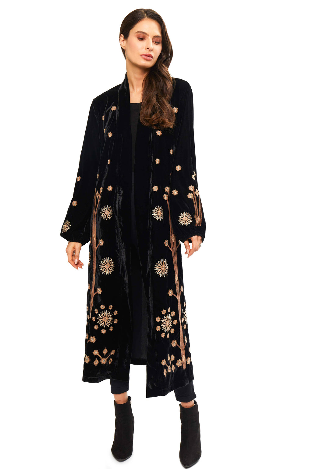 Velvet Embroidered Duster