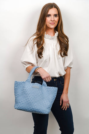 Denim Woven Tote - Parker and Hyde