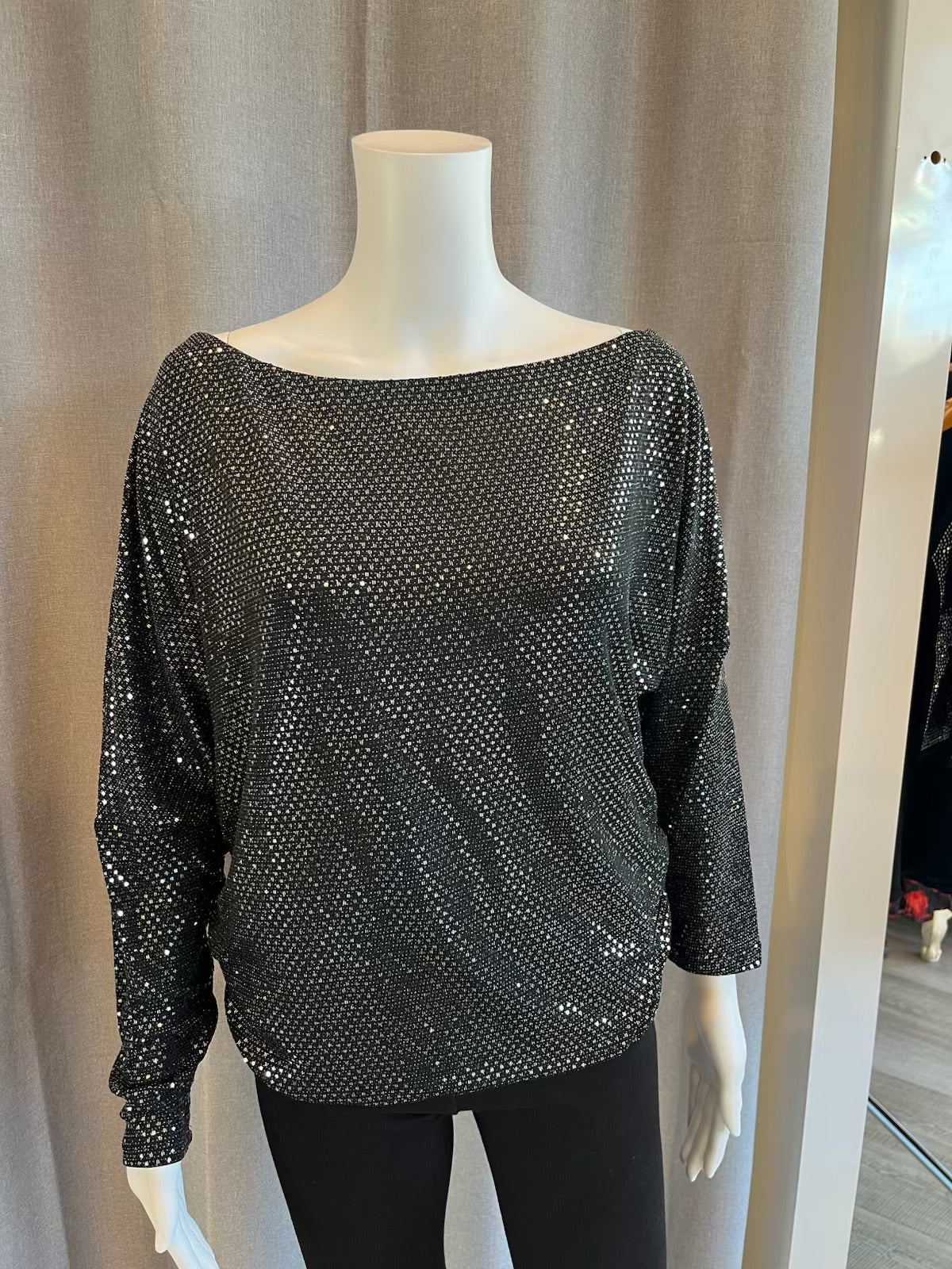 Festive Sparkle Top - Black