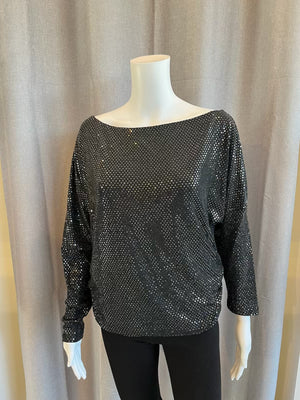 Festive Sparkle Top - Black