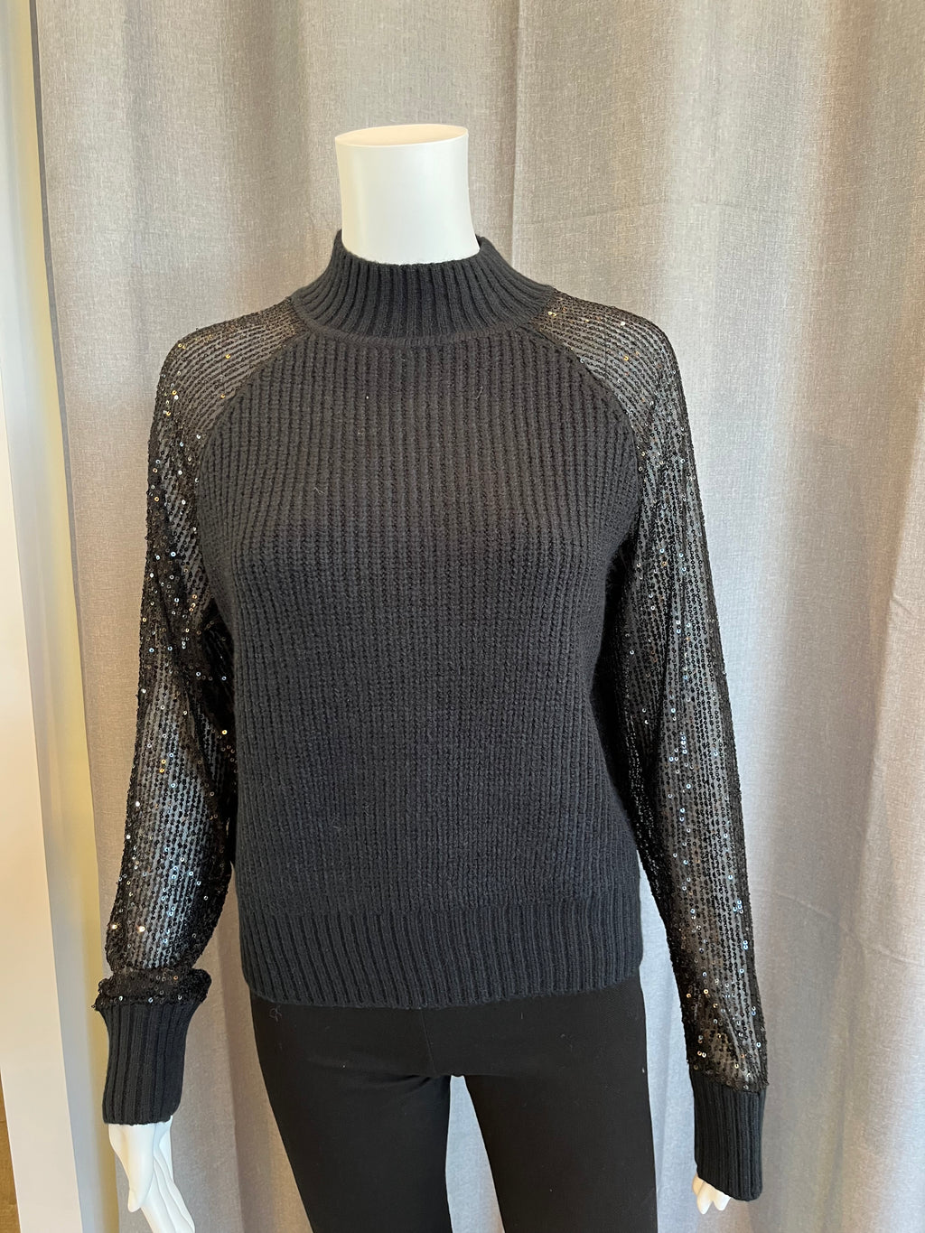 Sequin Sleeve Sweater