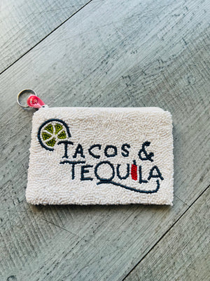 Tacos & Tequila Coin Purse - White