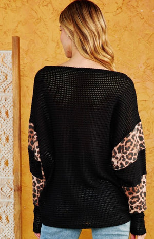 The Mia Leopard Sleeve Top