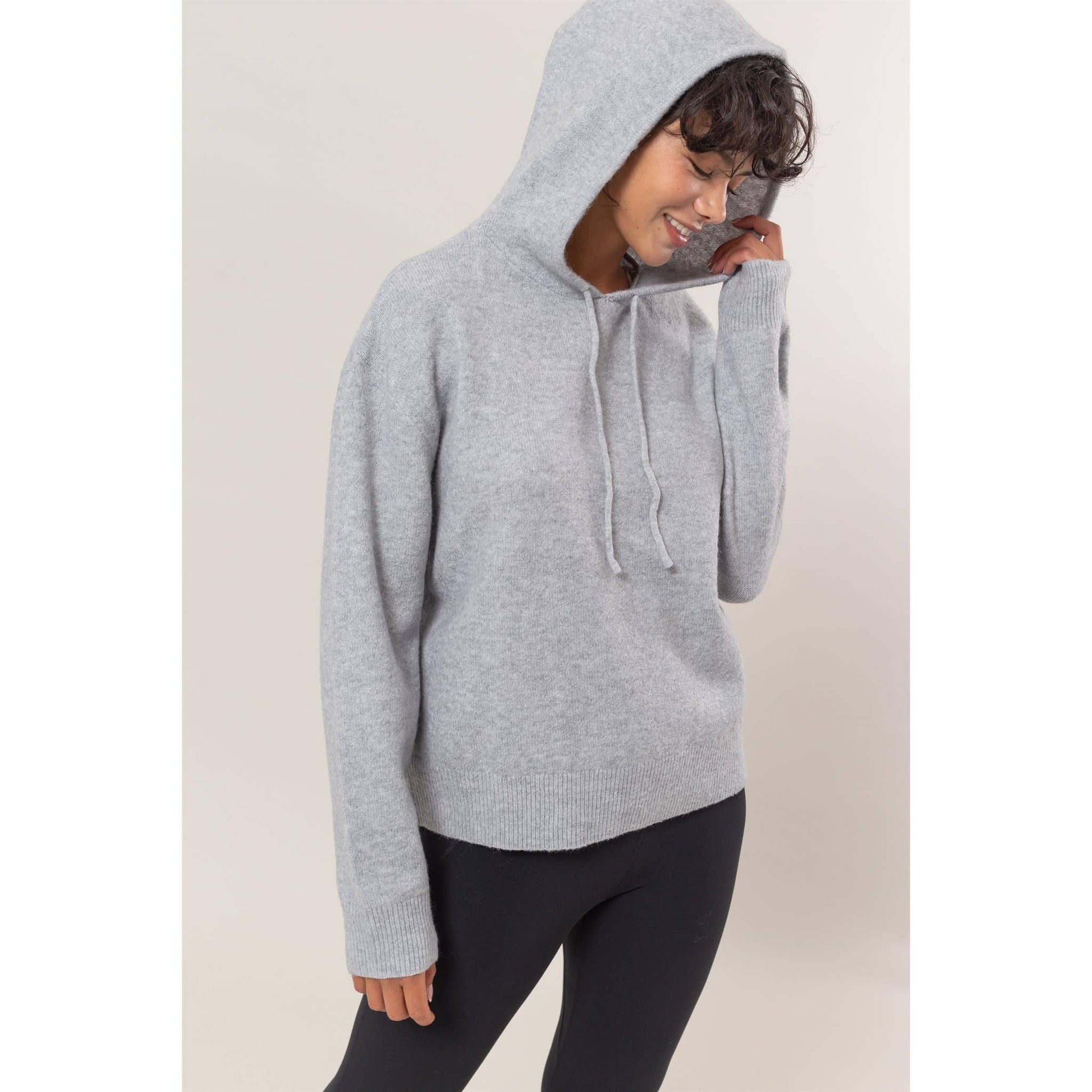 DZ24F530-Drawstring Hoodie Sweater: BLACK / S-M-L(2-2-2)