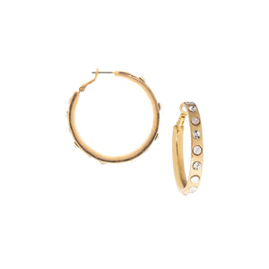 The Jamie Nailhead gemstone hoop: Gold-silver