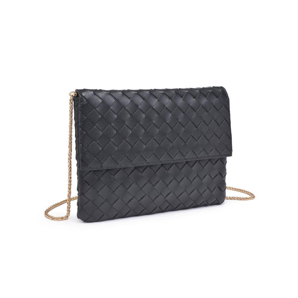 Ivy Woven Clutch: Black