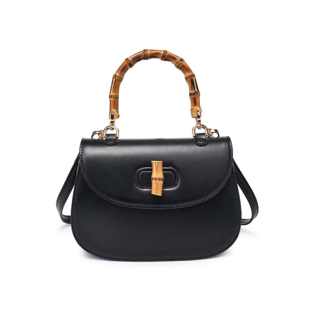 Allison - Bamboo Top Handle Crossbody: Black