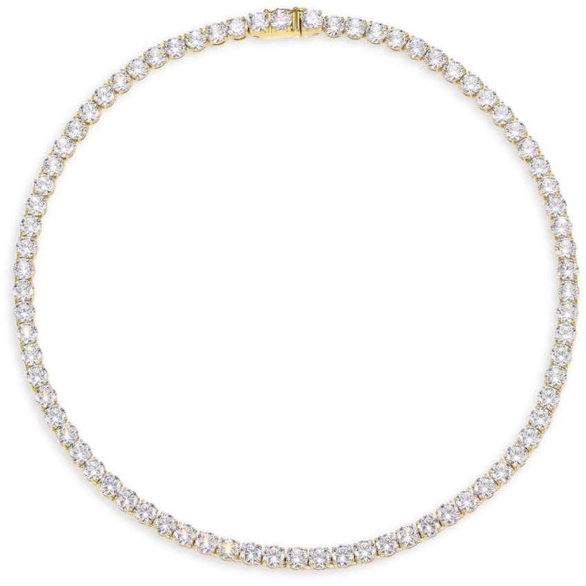 Karla Tennis Necklace: Gold / 18