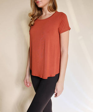 BAMBOO RELAX FIT CLASSIC TOP: M / RUST
