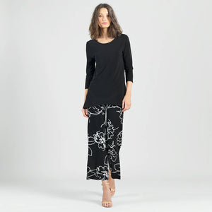 Back Tie Side Vent Tunic - Black