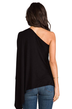 PONCHO TOP (BLACK)- VaVa