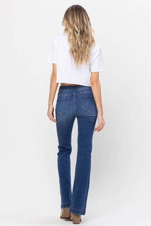 Bootcut Pull On Jeans - Dark Blue