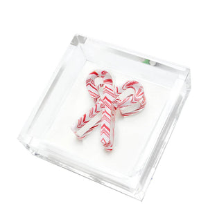 COCKTAIL NAPKIN HOLDER - CANDY CANES: COCKTAIL NAPKIN HOLDER - CANDY CANES