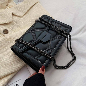 The Geometric Studded Handbag - Black