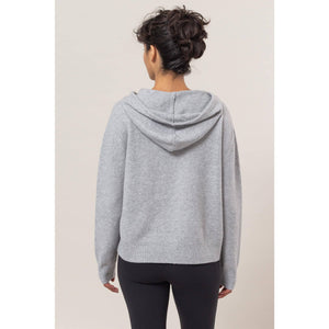 DZ24F530-Drawstring Hoodie Sweater: BLACK / S-M-L(2-2-2)