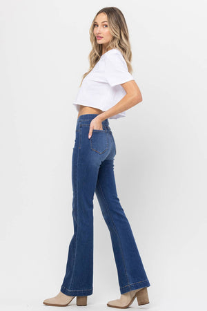 Bootcut Pull On Jeans - Dark Blue