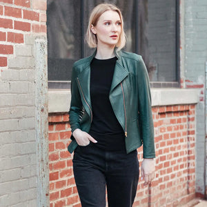 Liquid Leather ™ Signature Jacket: Hunter Green - Clara SunWoo