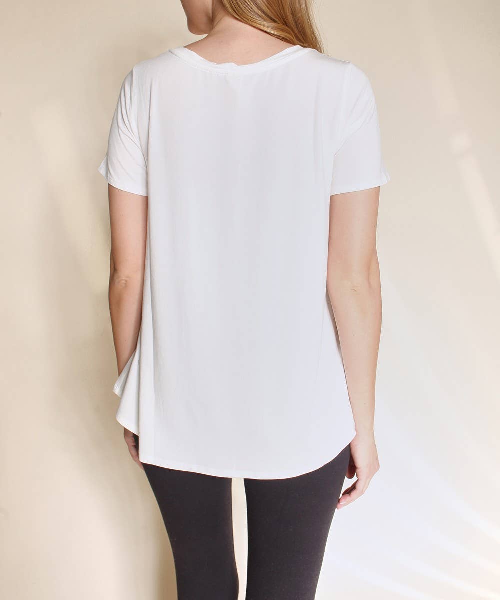 BAMBOO RELAX FIT CLASSIC TOP:  IVORY