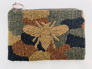 Butterfly Camo Beaded Coin Purse