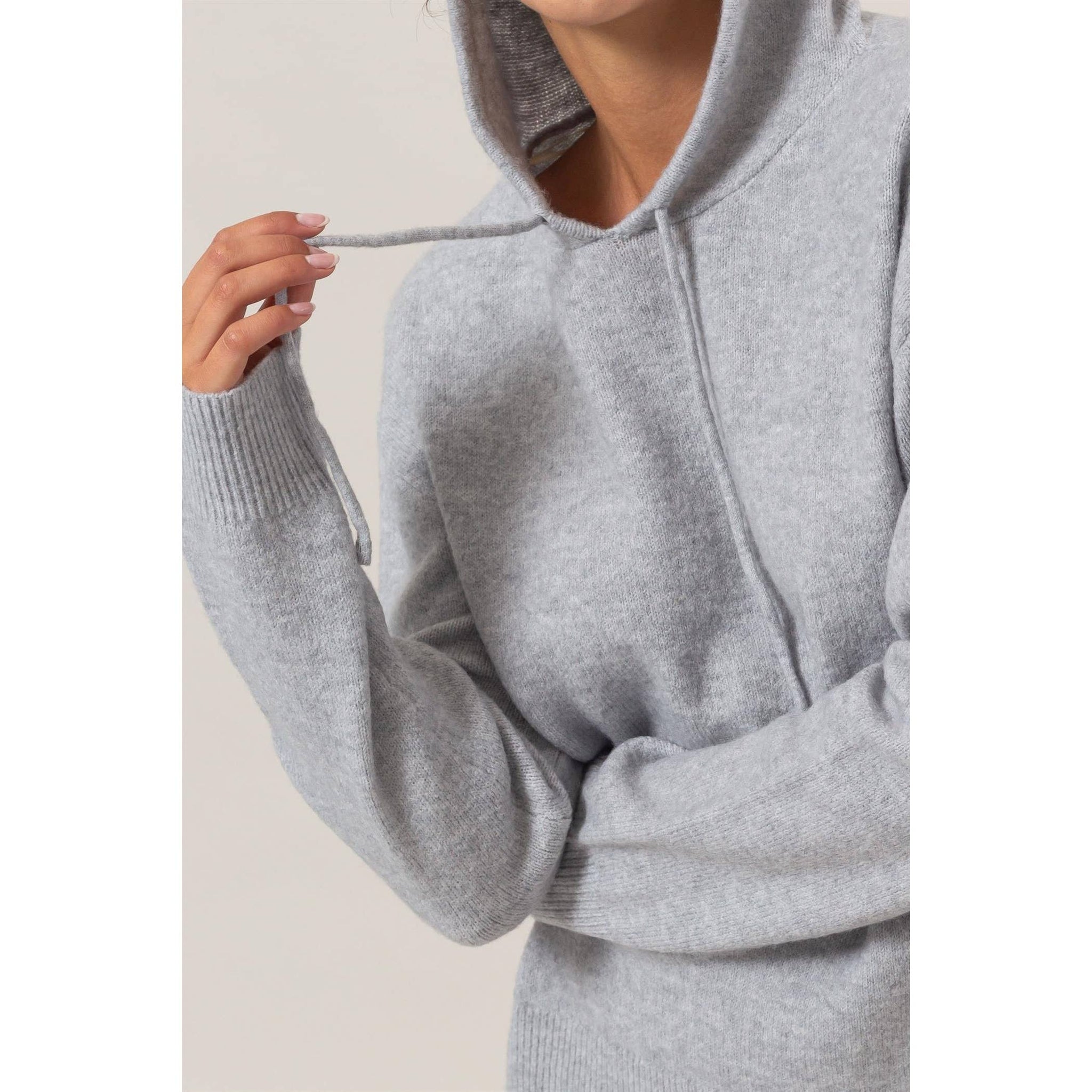 DZ24F530-Drawstring Hoodie Sweater: BLACK / S-M-L(2-2-2)