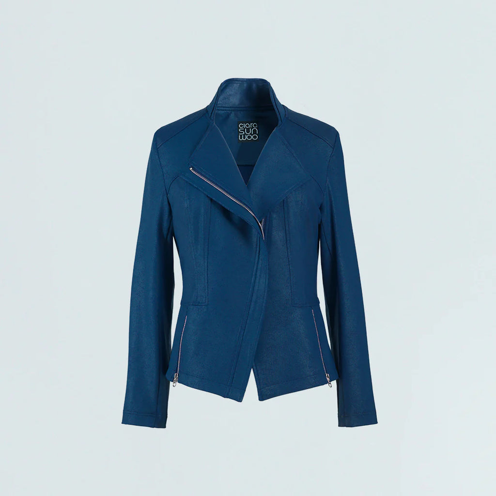 Liquid Leather Clara Sunwoo Jacket - Navy
