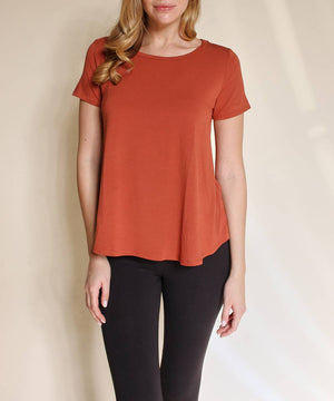 BAMBOO RELAX FIT CLASSIC TOP: M / RUST