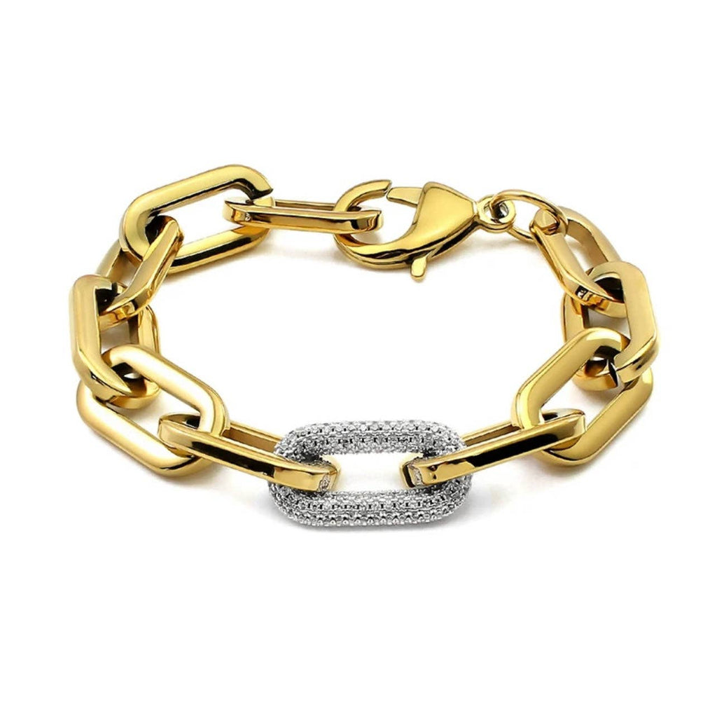 Jenna Pave Bracelet - Gold Two Toned